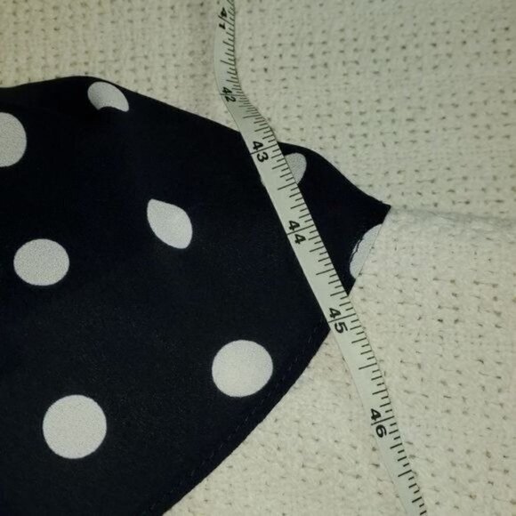 Joseph Ribkoff Wraparound Lined Midnight Blue Vanilla Polka Dot Sz 6 Cap Dress - Picture 11 of 11